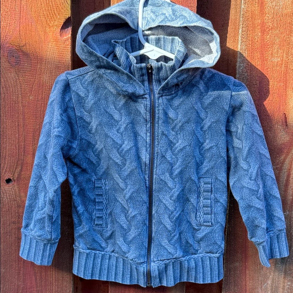 D&G Dolce & Gabbana Kids Cable Knit Print Zip Up Hoodie Sweatshirt Size 2T 3T